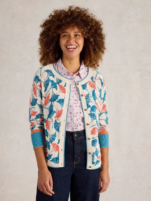 Lulu Print Cardigan - Natural Youthful Women's Pop