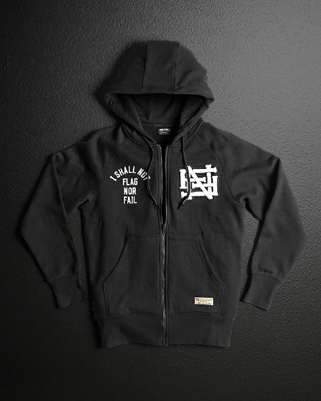 VARSITY PATCH ZIP UP - BLACK Relaxed Women's 