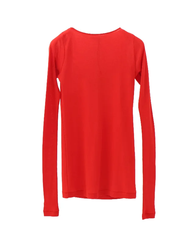 SUPER HIGH GAUGE SHEER RIB BOAT NECK L/S TEE Sophisticated Women's 
