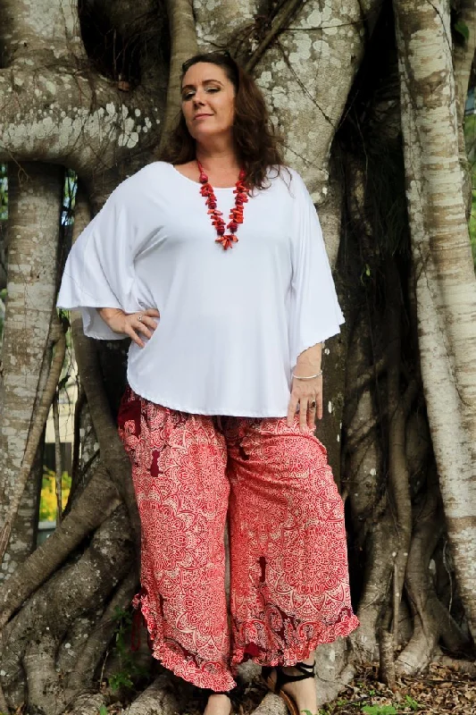 Tally Batwing Top - White  XL Feminine Women's Style 