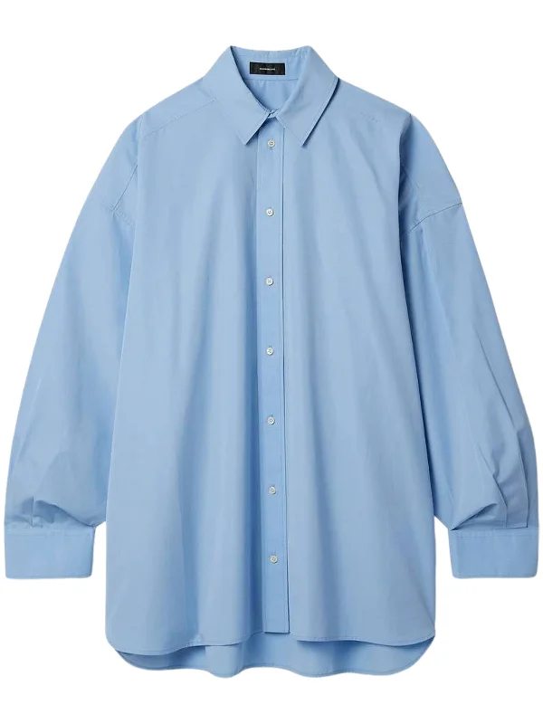 Oversized Cotton-Poplin Mini Shirt Dress Dapper Women's 1920S