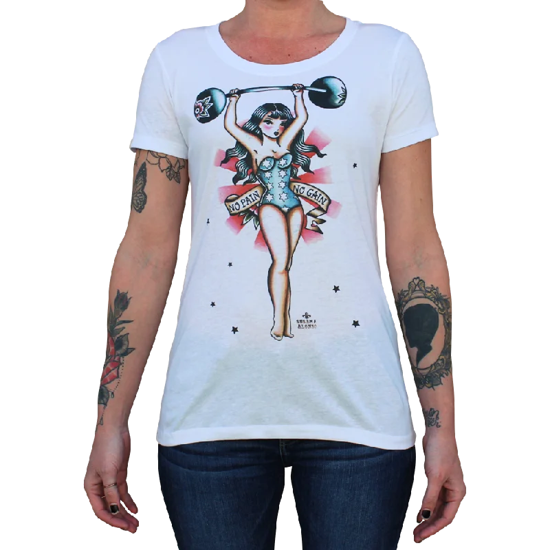 No Pain No Gain Ladies Shirt Cool Women's Distressed